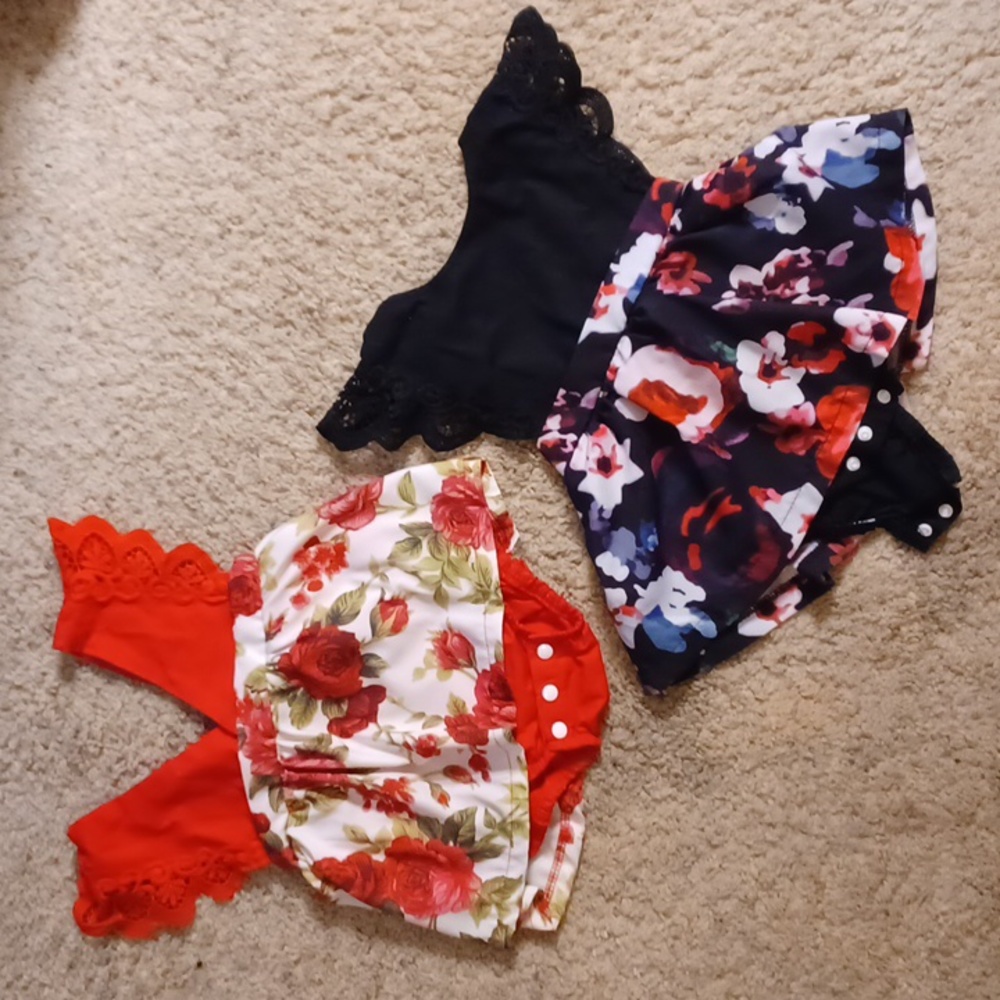 2 Baby Girl dressy bodysuits size 3-6 months